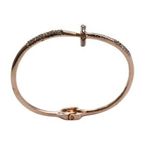 New Women Rose Gold Metal Fashion Jewelry Nail Cuff Bracelet Bling Wrap Around